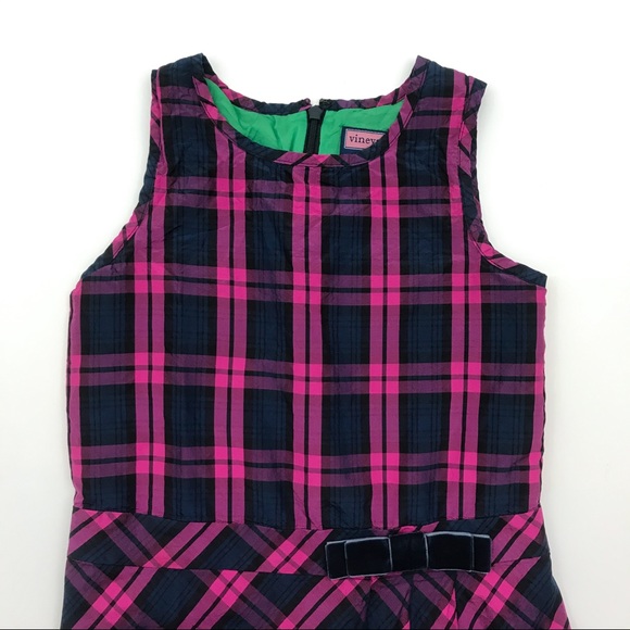 Vineyard Vines Holiday Tartan Plaid Silk Dress - Picture 3 of 7